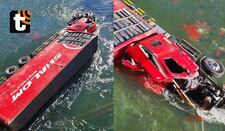 Tráiler de encomiendas cae a río en la carretera Interoceánica en Apurímac: conductor y copiloto quedan heridos tras accidente