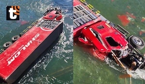 Tráiler de encomiendas cae a río en la carretera Interoceánica en Apurímac: conductor y copiloto quedan heridos tras accidente