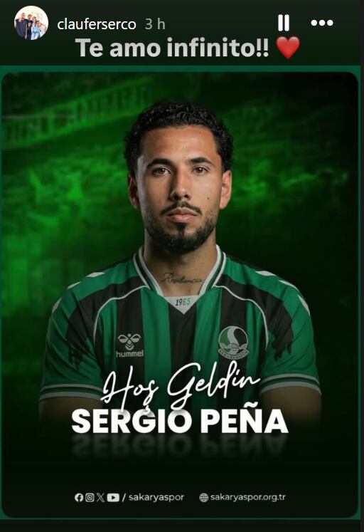 Madre de Sergio Peña contenta con fichaje de su hijo en el club turco Sakaryaspor.