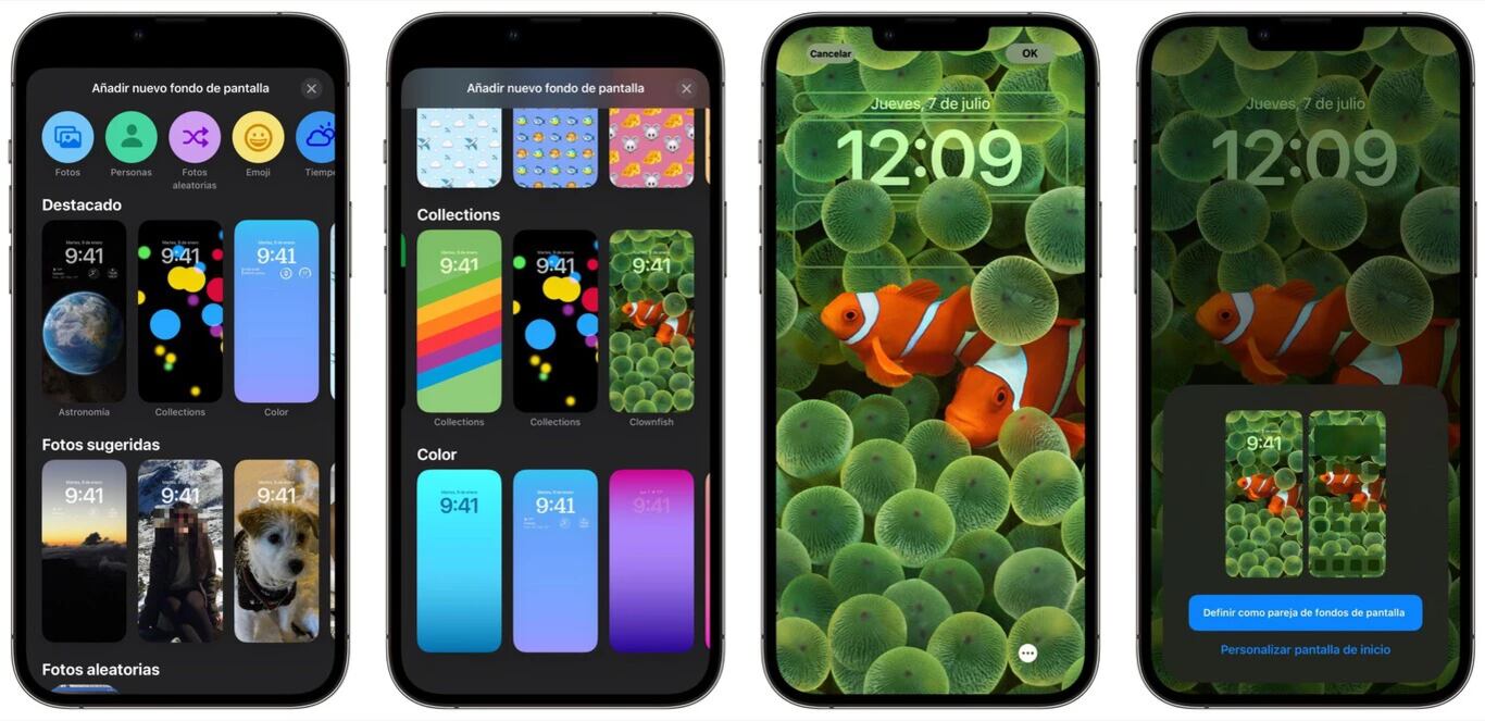 Fondo de pantalla del pez payaso en iPhone.