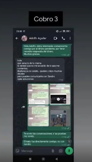 Chats que filtró la expareja de Adolfo Aguilar.