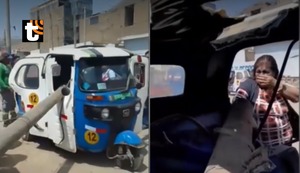 Mujer y su hija salvan de morir tras caerle un poste: impactante video muestra momento del accidente