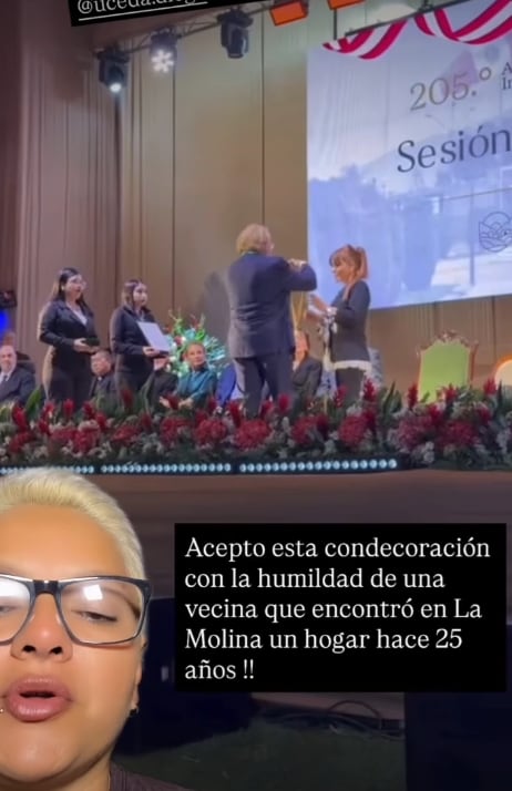 Magaly Medina fue condecorada por la Municipalidad de La Molina.