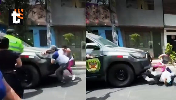 TROME - Pánico en Ate: Patrullero ATROPELLÓ a dos personas durante manifestación del paro de transportistas