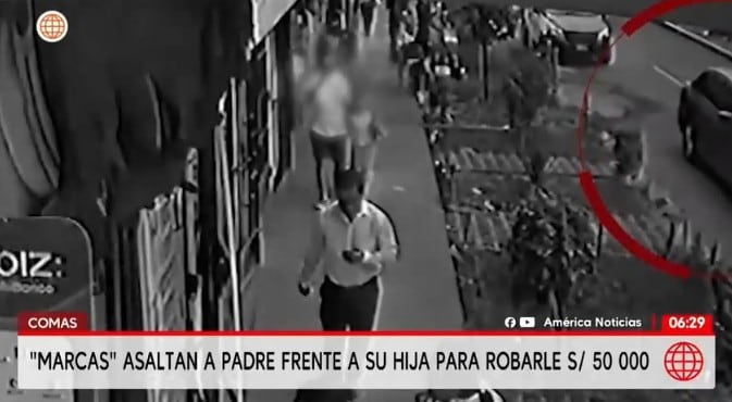 Los hampones lo venían siguiendo desde que retiró dinero del banco junto a su hija.