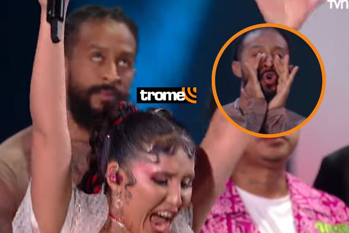 Fredy Harel, del grupo Bazurto All Stars, hizo gestos de desgrado cuando anuncian a Milena Warthon como ganadora. (Foto: Captura)