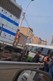 Maquinista frenó a tiempo y evitó una tragedia.