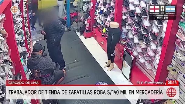 Trabajador roba S/140 mil en zapatillas en Cercado de Lima. Foto: América Noticias