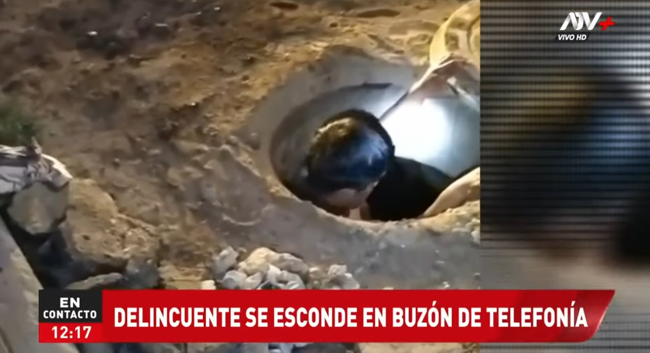 Ladrón se escondió dentro de buzón tras robar cables en Chiclayo.