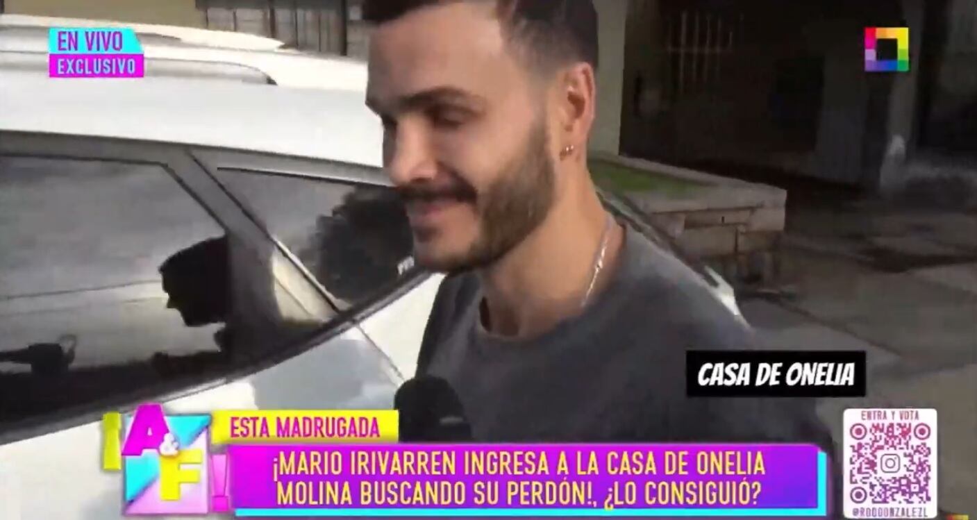 Mario Irivarren saliendo de casa de Onelia Molina tras escándalo.