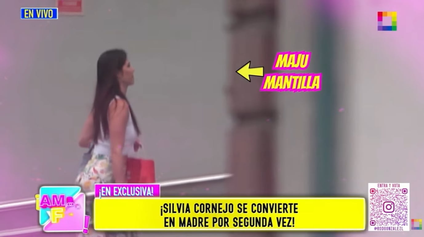 Maju Mantilla es captada ingresando a la clínica donde dio a luz su amiga Silvia Cornejo.