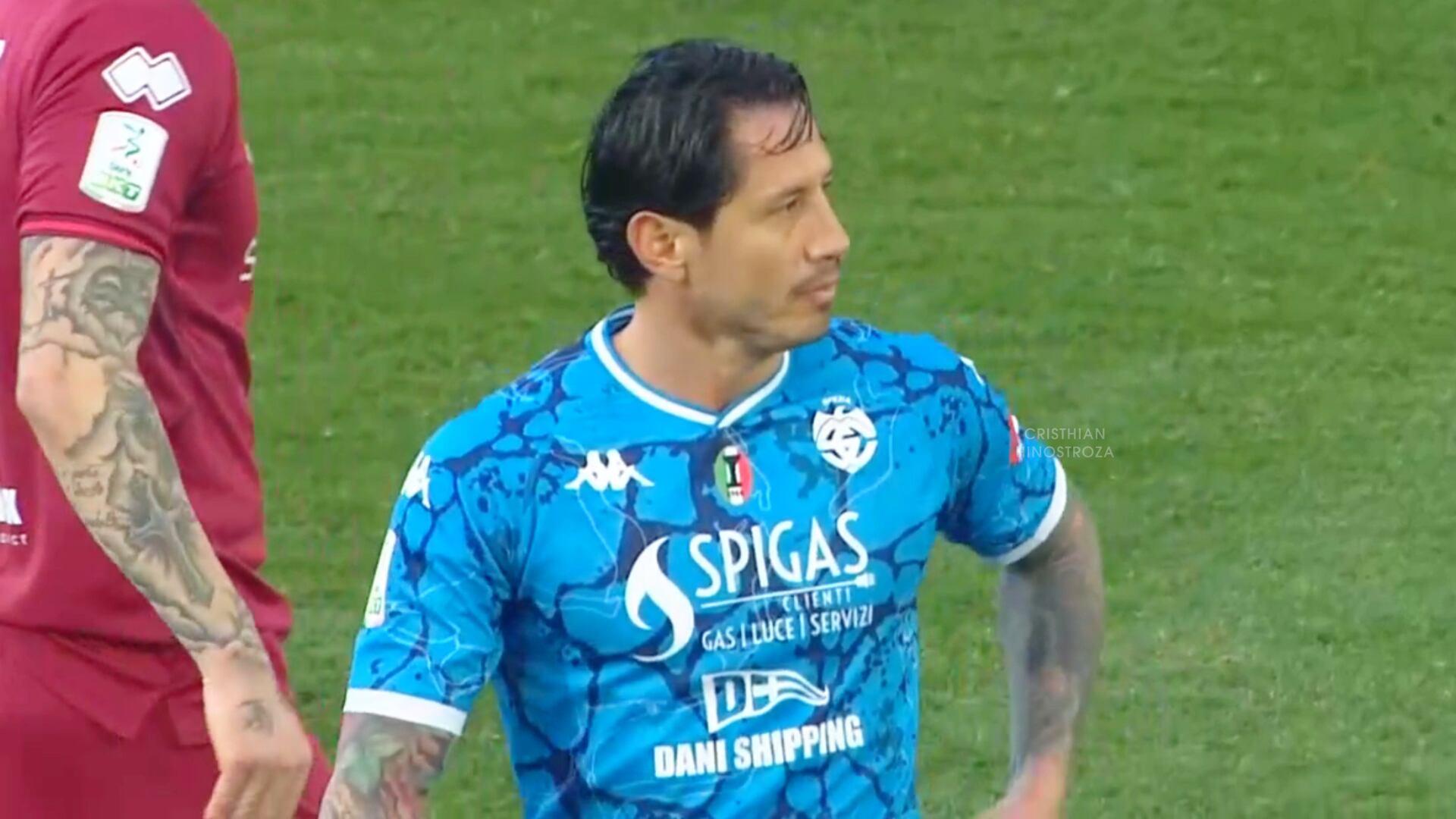 Gianluca Lapadula falló un penal en el empate 0-0 del Spezia. (Captura Tv)