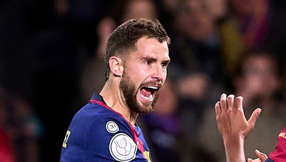 Martínez festeha el 3-2 de la remontada de Barcelona ante Atlético de Madrid (Video: América TV)