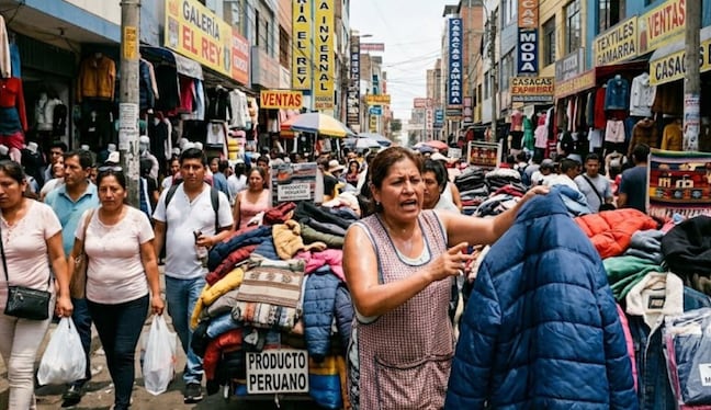 Mientras Lima soporta días de calor, en Gamarra las prendas de invierno esperan compradores. Foto: IA.