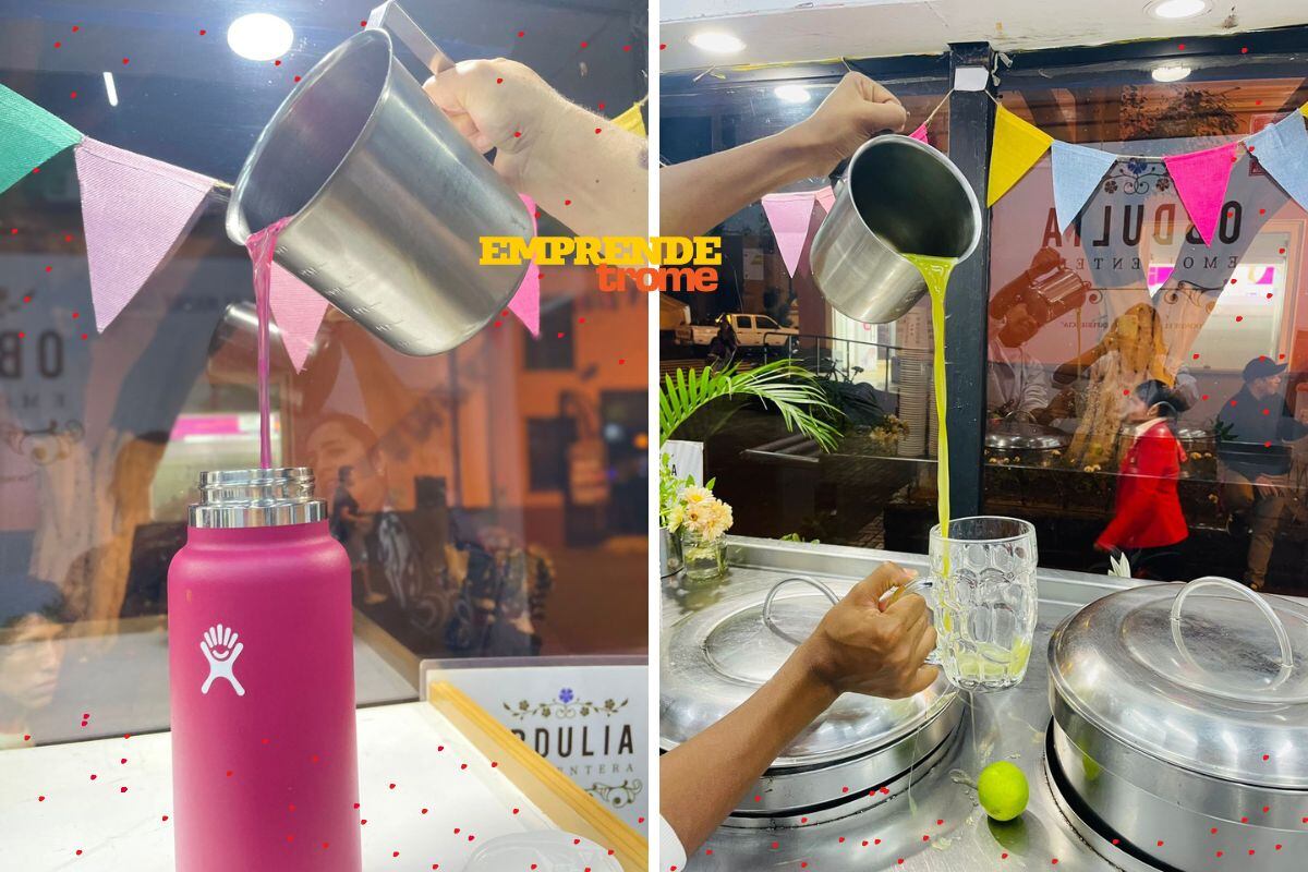 Obdulia está fomentando que las personas dejen de lado el plástico y sus clientes que llegan con sus envases les hace un descuento y también ofrece sus emolientes en botellas de vidrio.