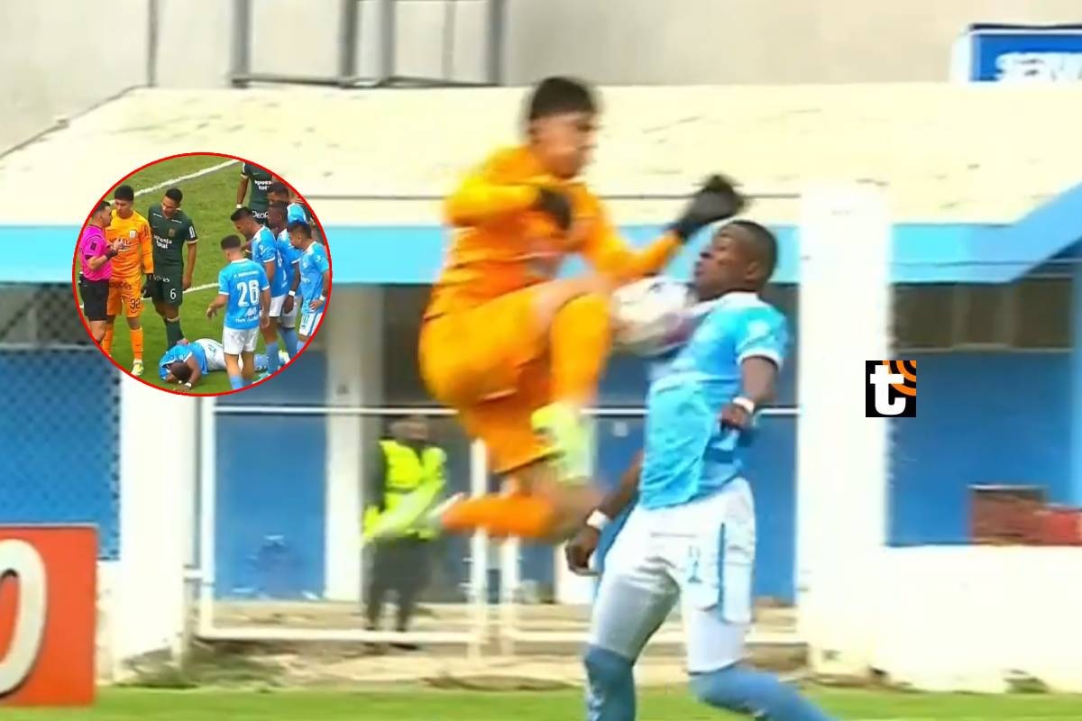 Franco Saravia cometió una brutal falta por la cual fue expulsado en Alianza Lima vs ADT en Tarma. Foto: Captura Liga 1 Max