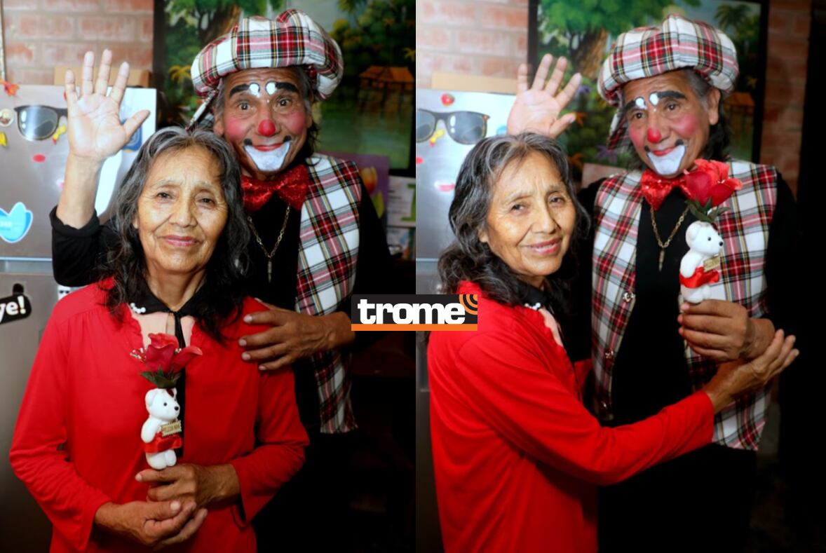 Don Luciano Salazar lleva más de seis décadas llevando alegría a los niños y con su nariz roja conquistó a su esposa. (Isabel Medina / Trome /Pensión 65).