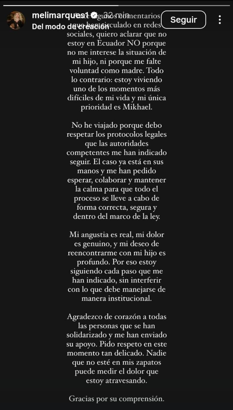 Madre del Mikhael explica por qué no viajó a Ecuador.