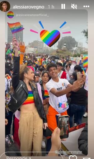 Alessia Rovegno asistió a la Marcha del Orgullo LGTBIQ+. (Foto: @alessiarovegno).