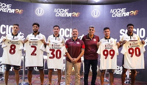 Universitario presentó oficialmente a sus refuerzos Sekou Gassama, Miguel Silveira y Lisandro Alzugaray | VIDEO