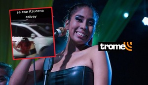 Azucena Calvay sufrió aparatosa caída tras huir de fans en Piura