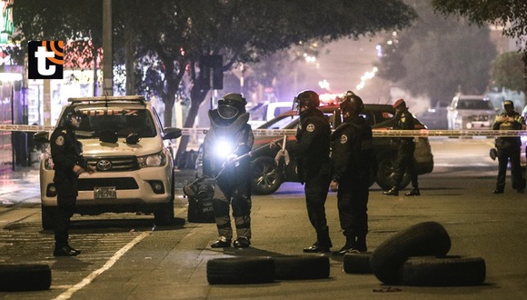 Dejan granada frente a bodega en Lince