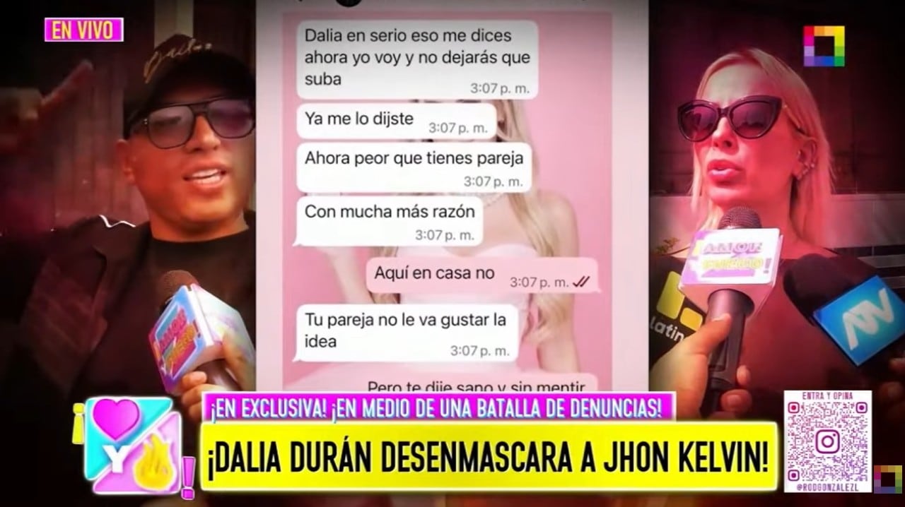 Dalia Durán muestra chats de John Kelvin.