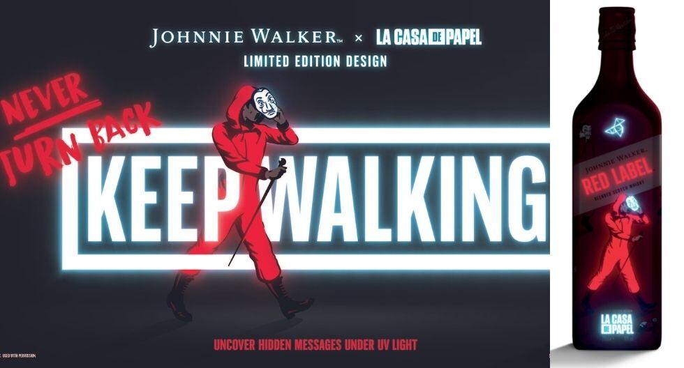 La botella revela mensajes secretos ocultos bajo la luz ultravioleta para celebrar el final de la serie.