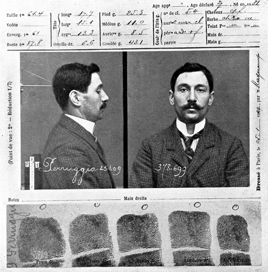 Vincenzo Peruggia, antiguo trabajador del Louvre que se había llevado el cuadro sin problemas.