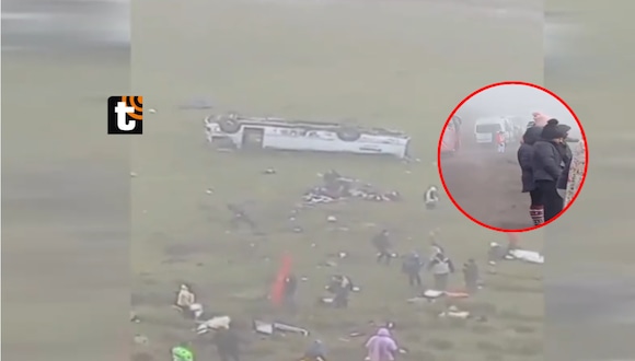 TROME- ¡Tragedia! Ocho muertos y 12 heridos tras caída de miniván a abismo en la ruta al nevado Rajuntay