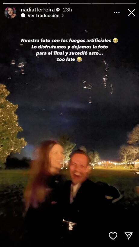 Aunque no lograron una buena fotografiá, Marc Anthony y Nadia Ferreira se lo tomaron con buen humor (Foto: Nadia Ferreira/ Instagram)