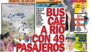 BUS CAE A RÍO CON 49 PASAJEROS