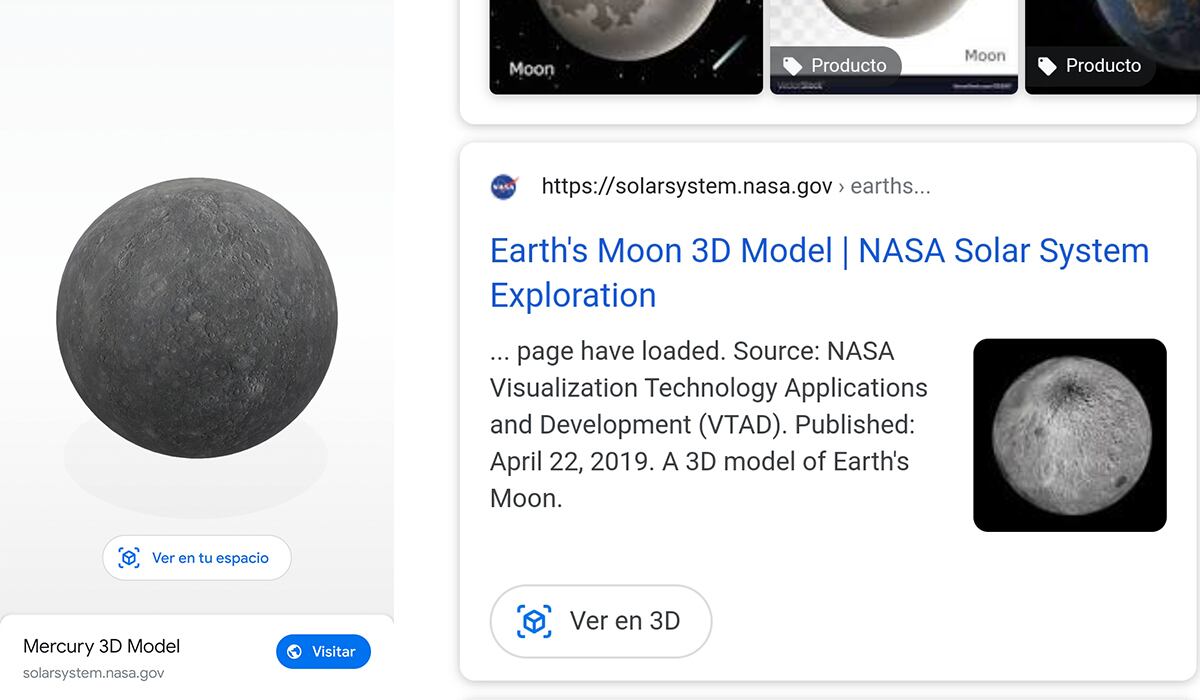 ¿Deseas visualizar la luna o pararte encima de Saturno? Así lo puedes lograr con estas imágenes 3D de Google y la NASA. (Foto: Google)