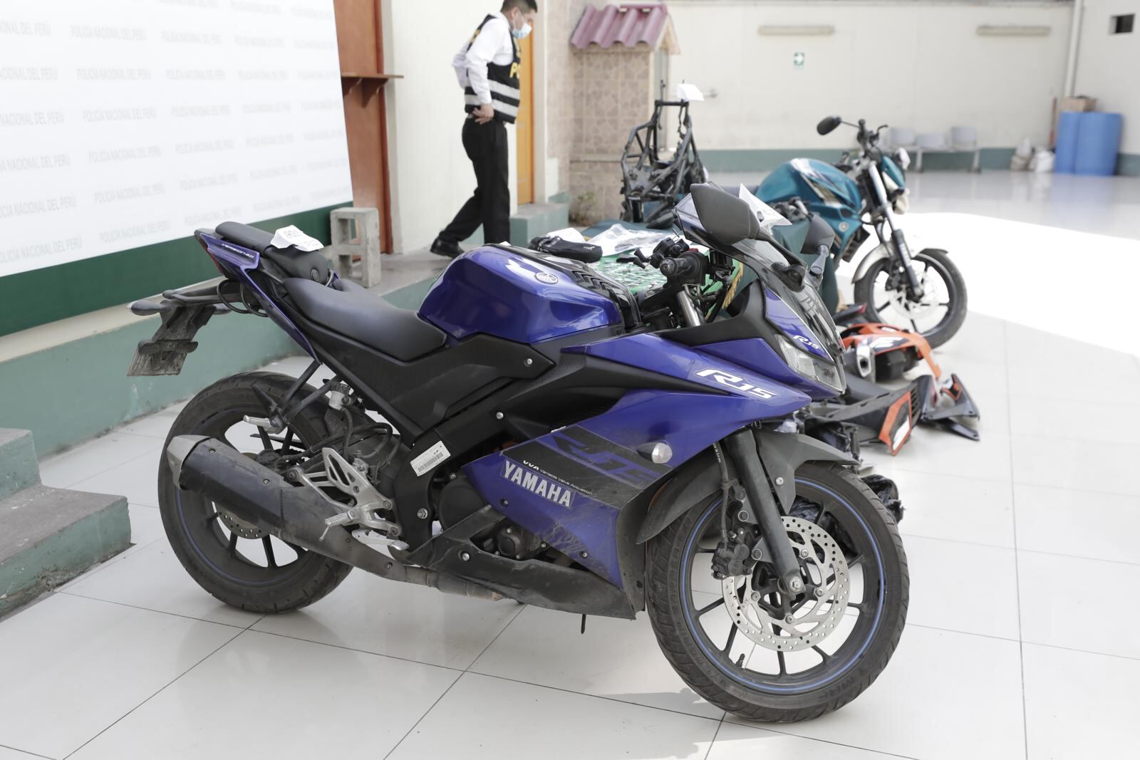 Las motos recuperadas por agentes del Depincri La Victoria. | Foto: Jessica Vicente