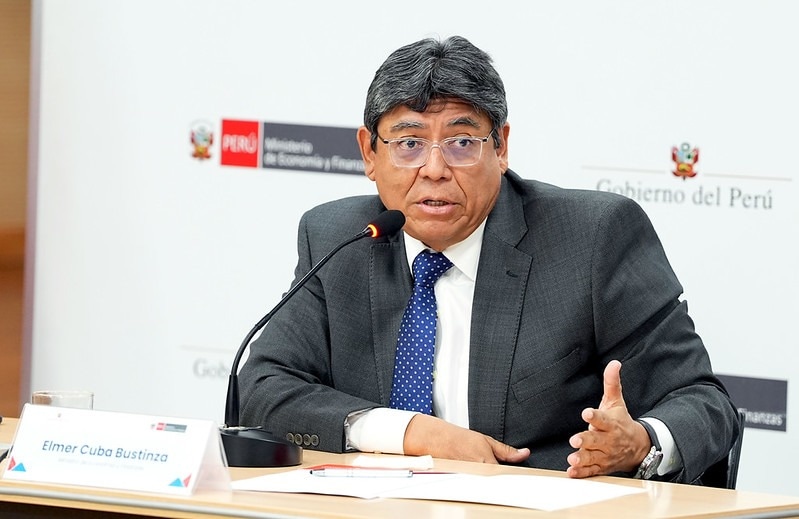 Ministro de Economía y Finanzas, Elmer Cuba. Foto: GEC