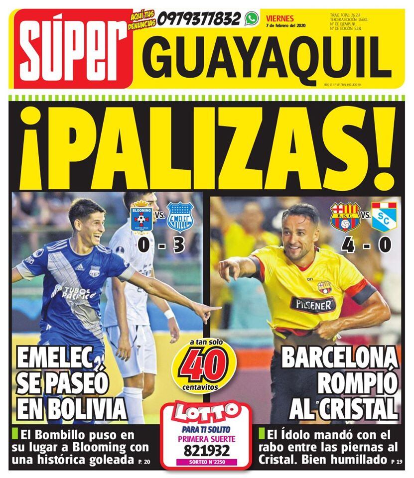 Portada de Diario Súper de Guayaquil