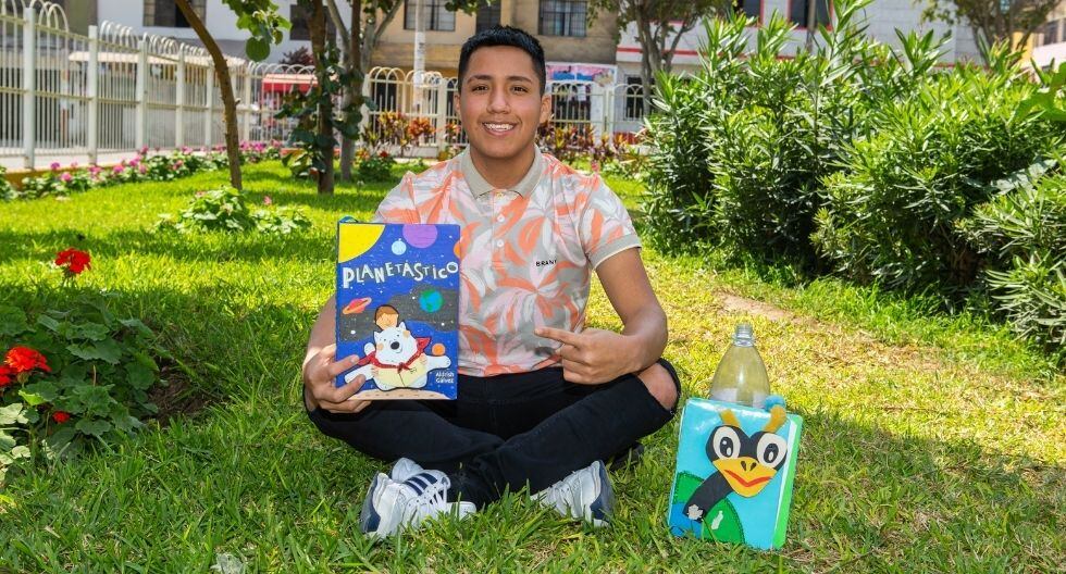 "Todo nació porque en Chiclayo recogía botellas de plástico con mi abuelita para ganar dinero y ahí me di cuenta de que debía hacer algo para fomentar el cuidado del planeta", contó Aldrish. Fotos: Trome.