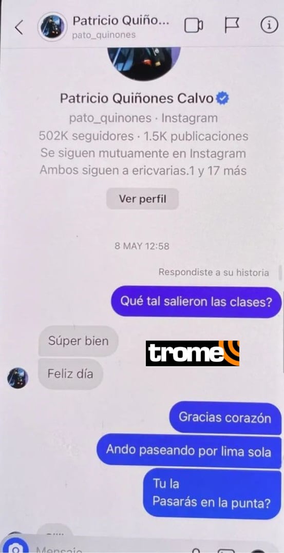 Se filtran chats entre Andrea San Martín y 'Pato' Quiñones. Foto: Instagram