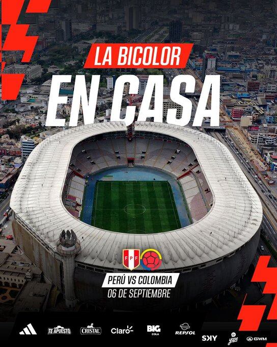 Redes sociales informaron cambio de sede para fecha 7 de Eliminatorias 2026 (@SeleccionPeru)