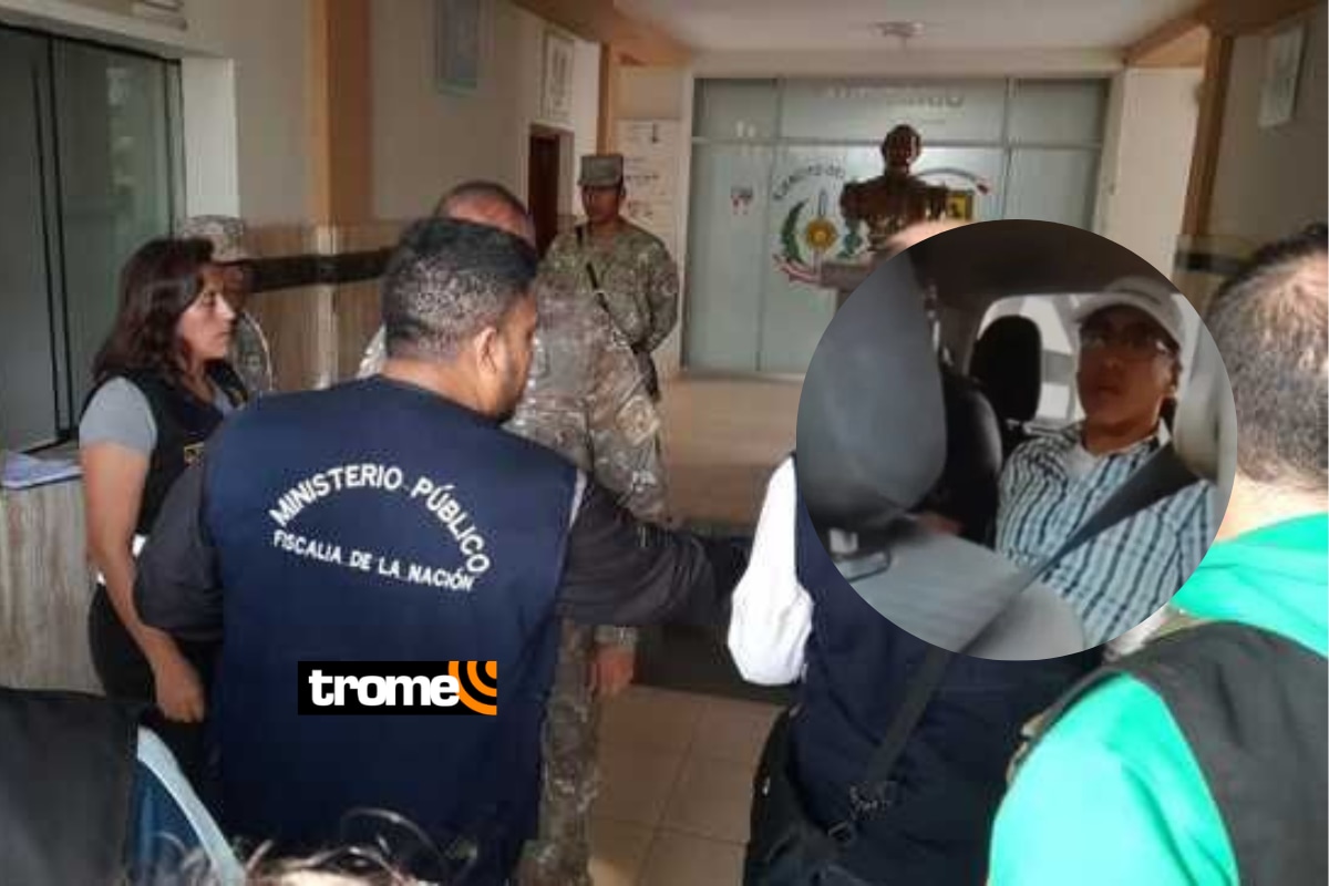 Entre los detenidos se encuentra el jefe del Estado Mayor de Piura (círculo). Fotos: Fiscalía.