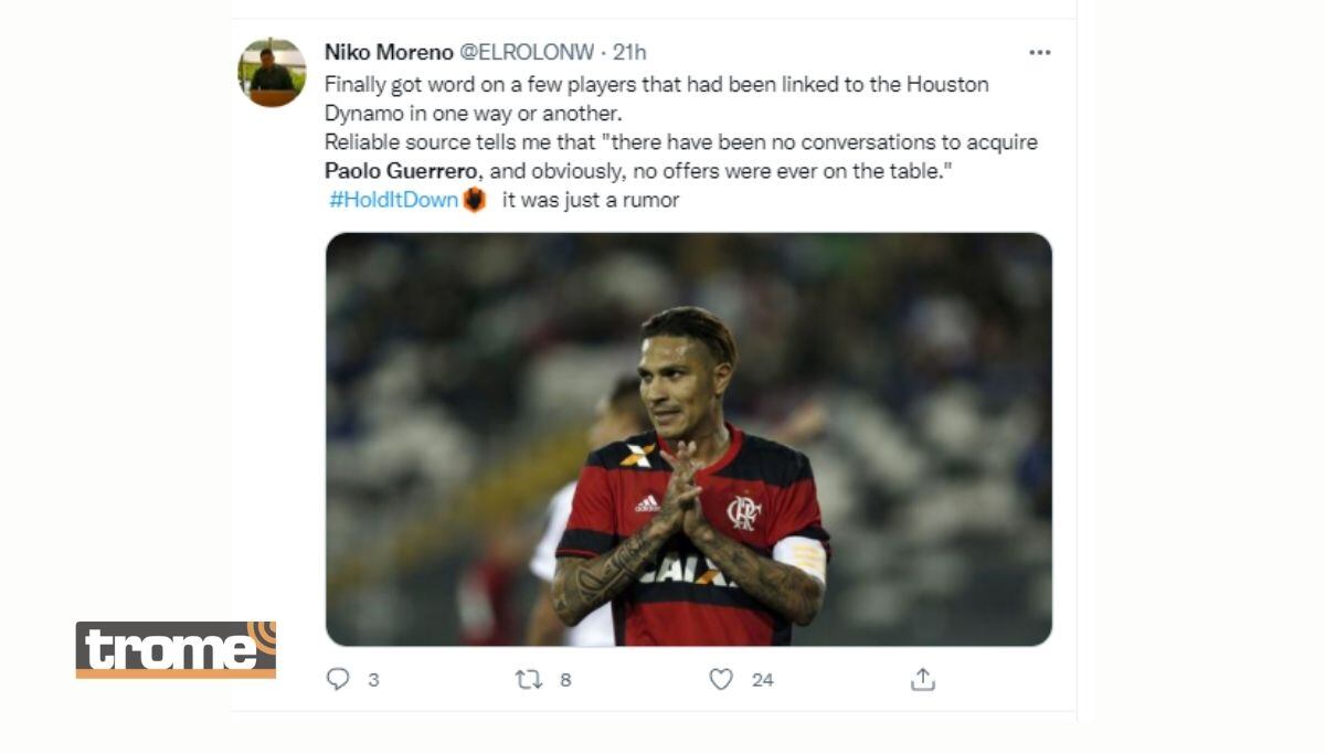 Periodista colombiano en Estados Unidos aclara panorama de Paolo Guerrero (@twitter)