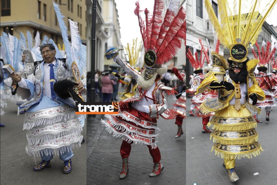 En pasacalle por el Centro Histórico de Lima celebraron 41 años del aniversario del distrito puneño de Unicachi. (Entrevista: Isabel Medina / Foto: Julio Reaño / Trome).
