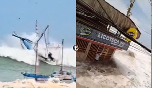 Oleajes anómalos hunden embarcaciones e inundan playas en Piura y Tumbes (VIDEO)