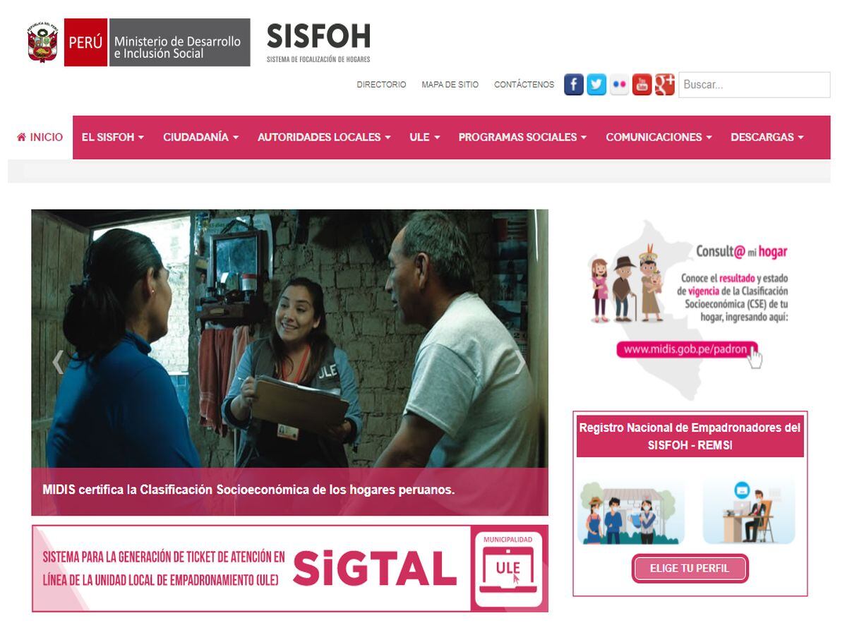 A través de la página web del Sisfoh puede acceder al Sigtal para programar su cita con un representante de la ULE para actualizar su CSE (Imagen: Sisfoh)