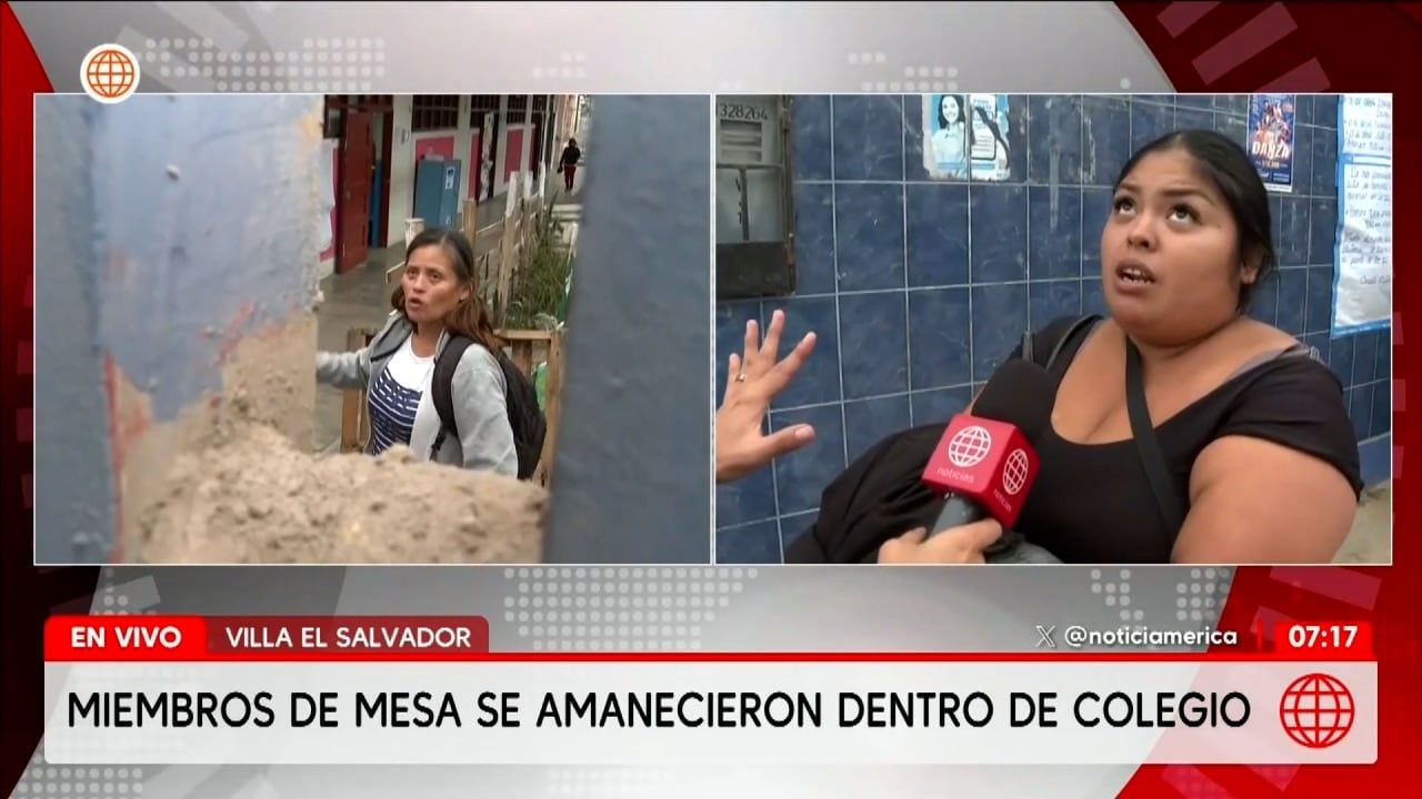 Miembros de mesa y personeros pasaron 24 horas completas dentro de un colegio en VES. (América TV)