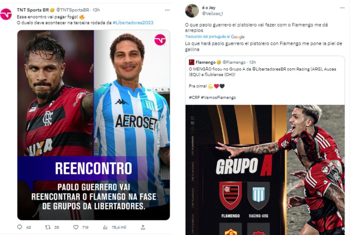 TNT Sports Brasil y los hinchas de Flamengo calientan este duelo (@twitter)