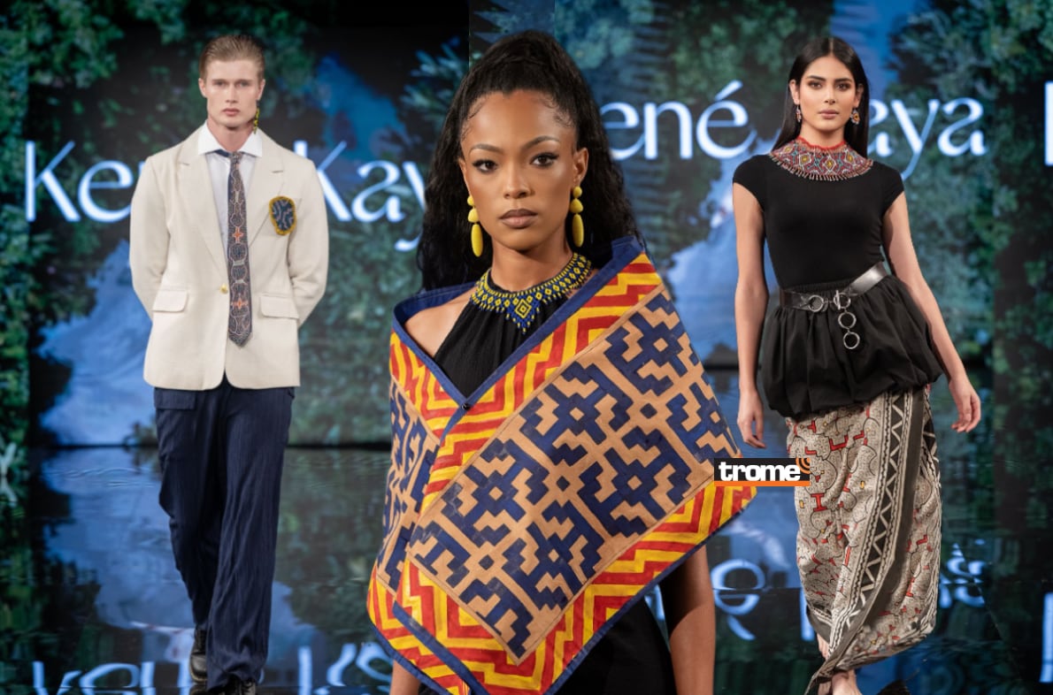 El arte textil kené shipibo-konibo en la moda internacional contemporánea del Nueva York Fashion Week. Descubre más de Kené Kaya, (Entrevista: Isabel Medina / Foto composición: Getty Images/Kené Kaya/ Trome)