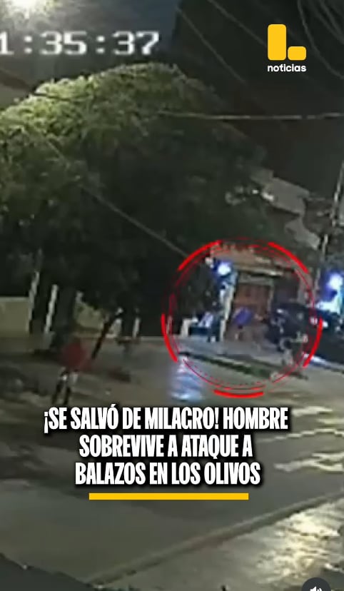 Un sujeto con polera roja persiguió a su objetivo y le disparó hasta tres veces, sin lograr su objetivo.