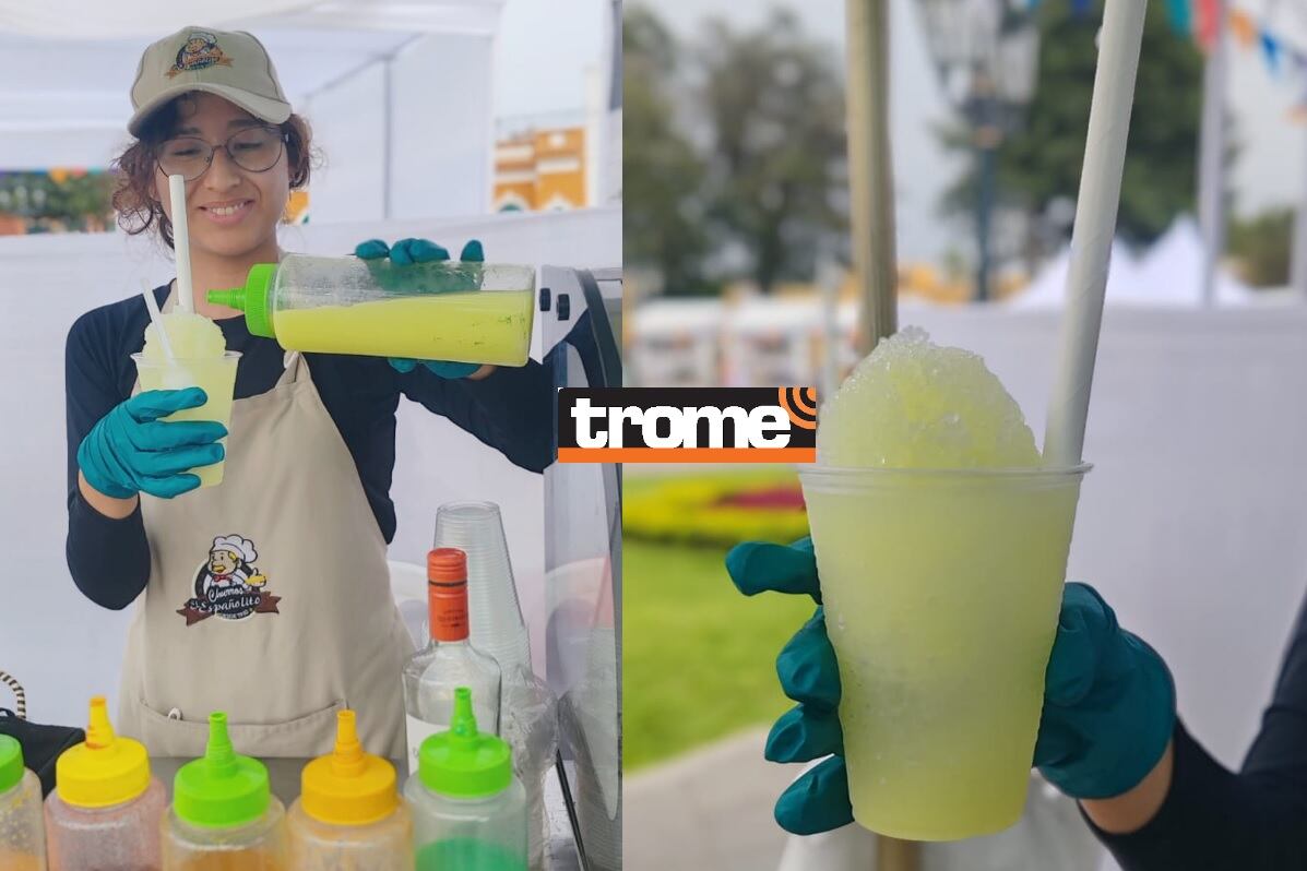 Celebraciones por el Día del Pisco Sour presenta hasta raspadillas del cóctel bandera del Perú, en Pueblo Libre. (Isabel Medina / Trome).