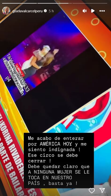 Gisela Valcárcel asada y exige cierre de circo tras tocamiento indebido a Korina Rivadeneira.